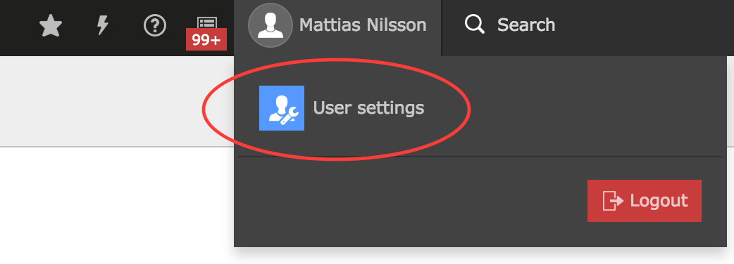 User settings in TYPO3