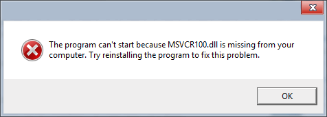 Missing Microsoft Visual C++ Redistributable