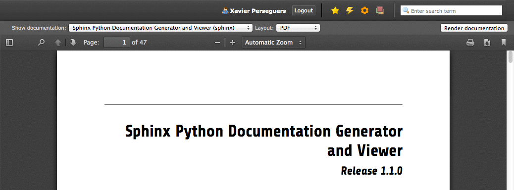 Render a documentation as PDF