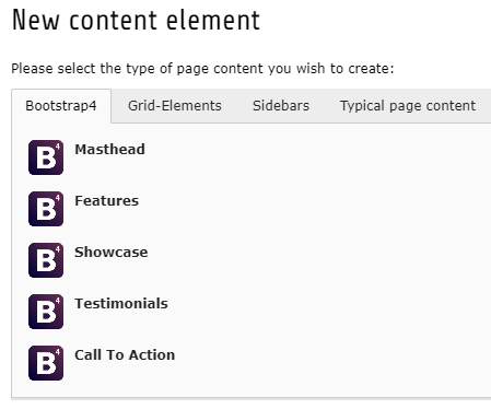 Bootstrap4 Content Elements